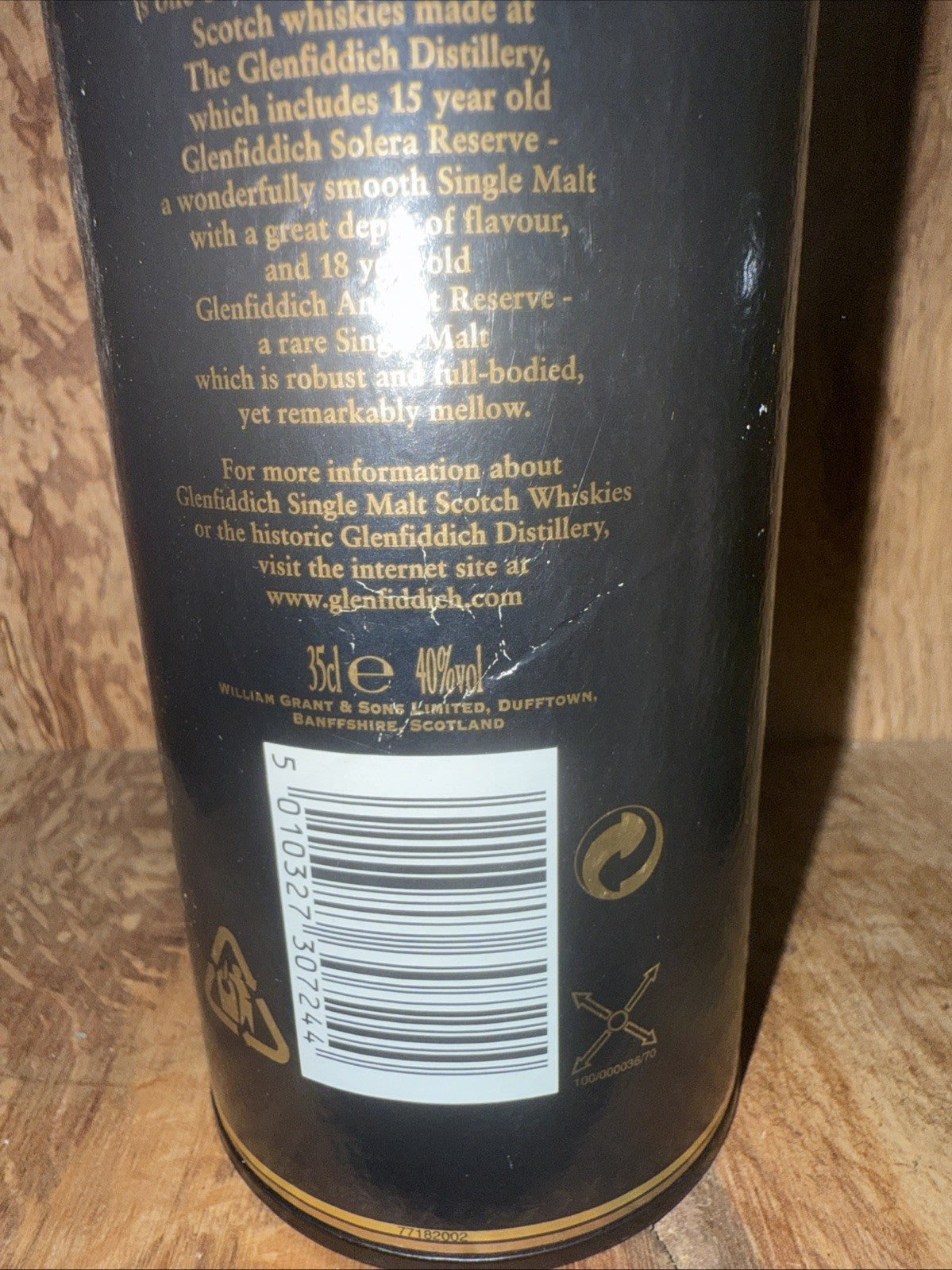 Glenfiddich special old reserve single malt 35cl Bottled late 70s early 80s