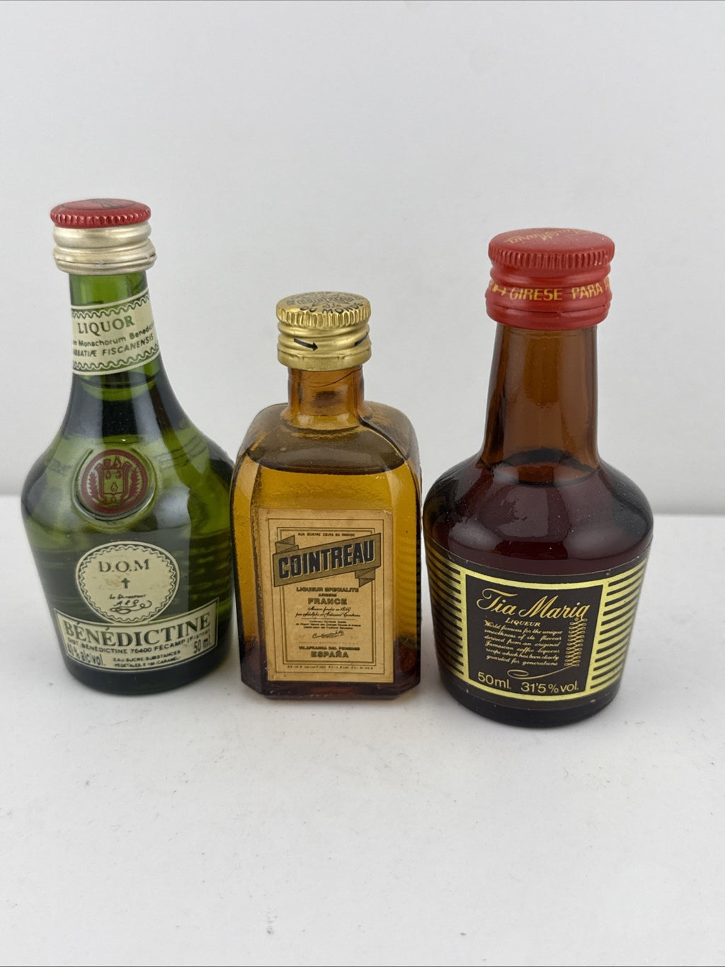 Vintage Liqueur Miniatures Cointreau Benedictine Tia Maria