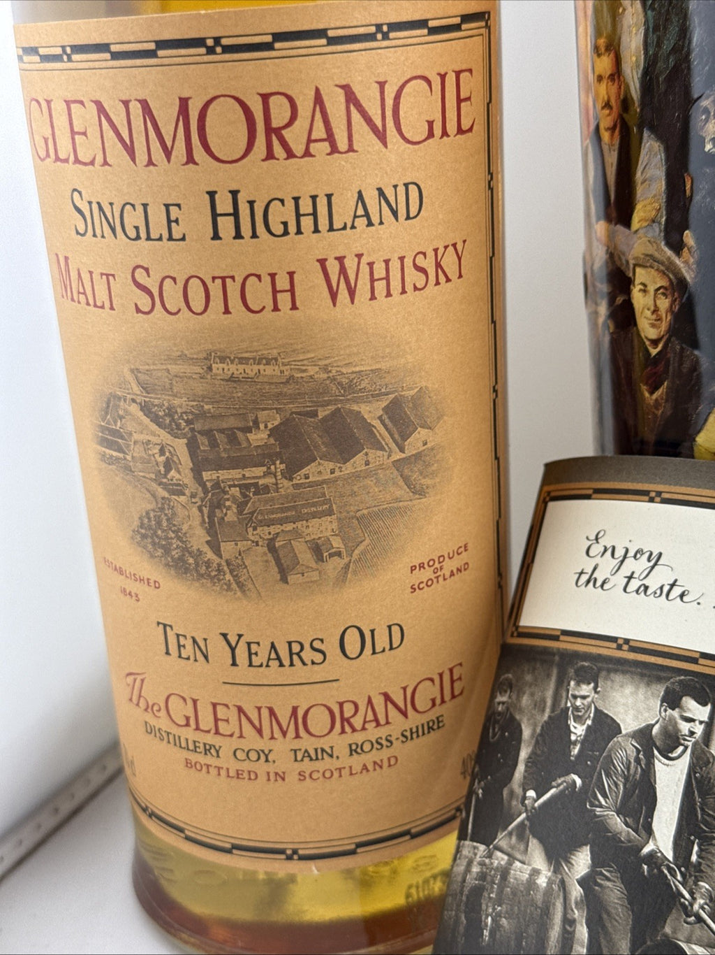 Sealed 1990s Glenmorangie 10 Year Old with Sixteen Men of Tain tin.