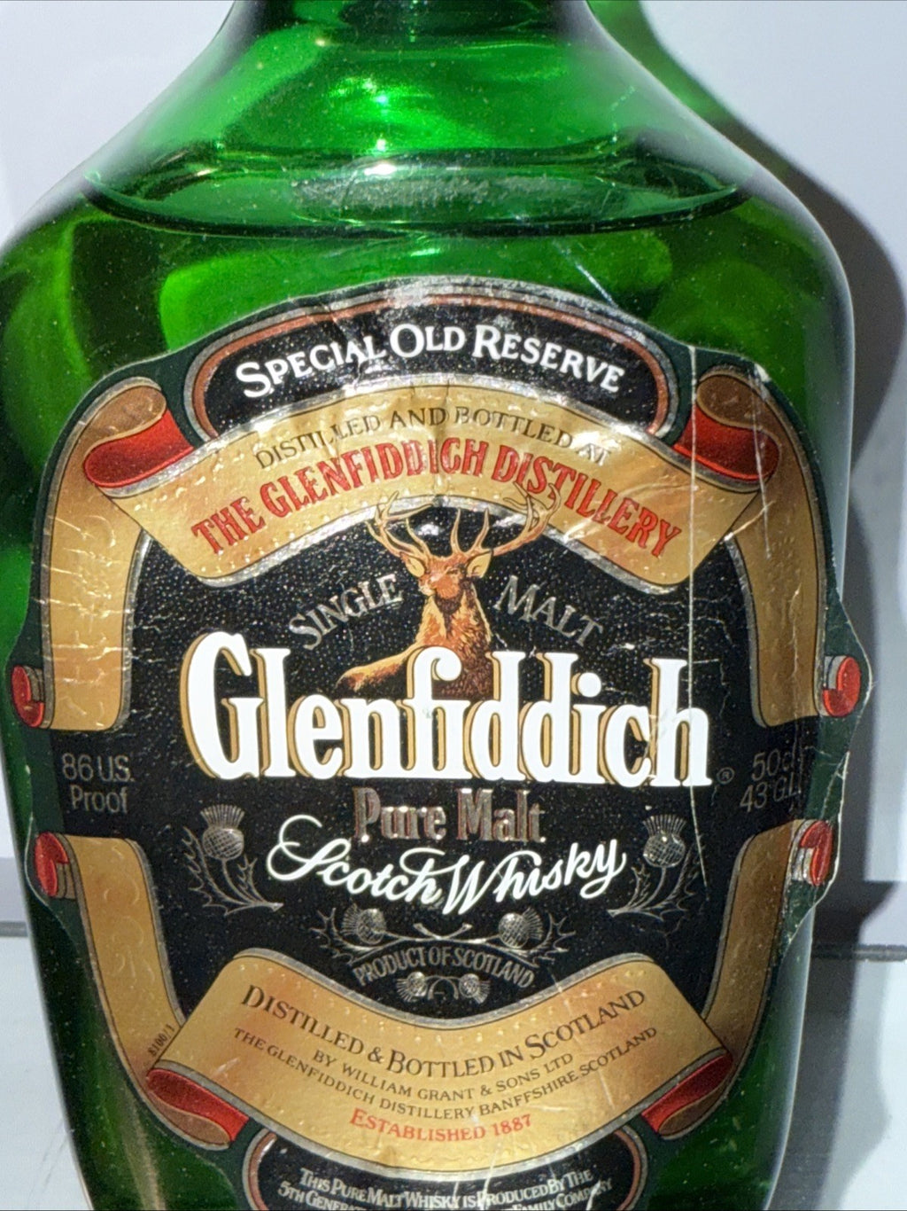 Glenfiddich Special Reserve Single Malt Whisky (50 Cl ) 1980s Airplane Bottle