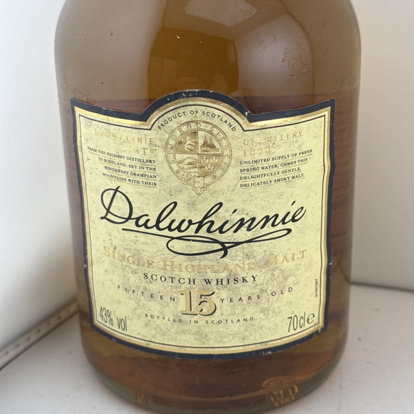 Dalwhinnie 15 Year Old Scotch Whisky Older 1990s Bottling 70cl 43%