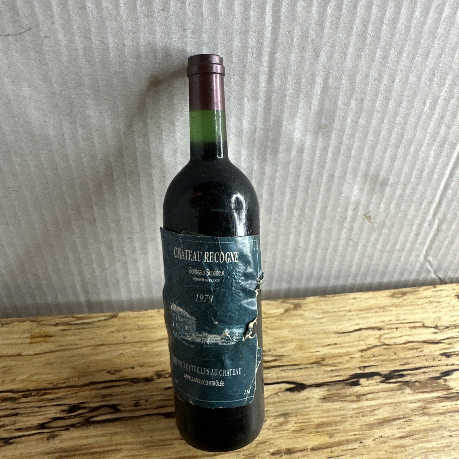 Château Recougne Bordeaux Supérieur red wine from the 1979 vintage miniature