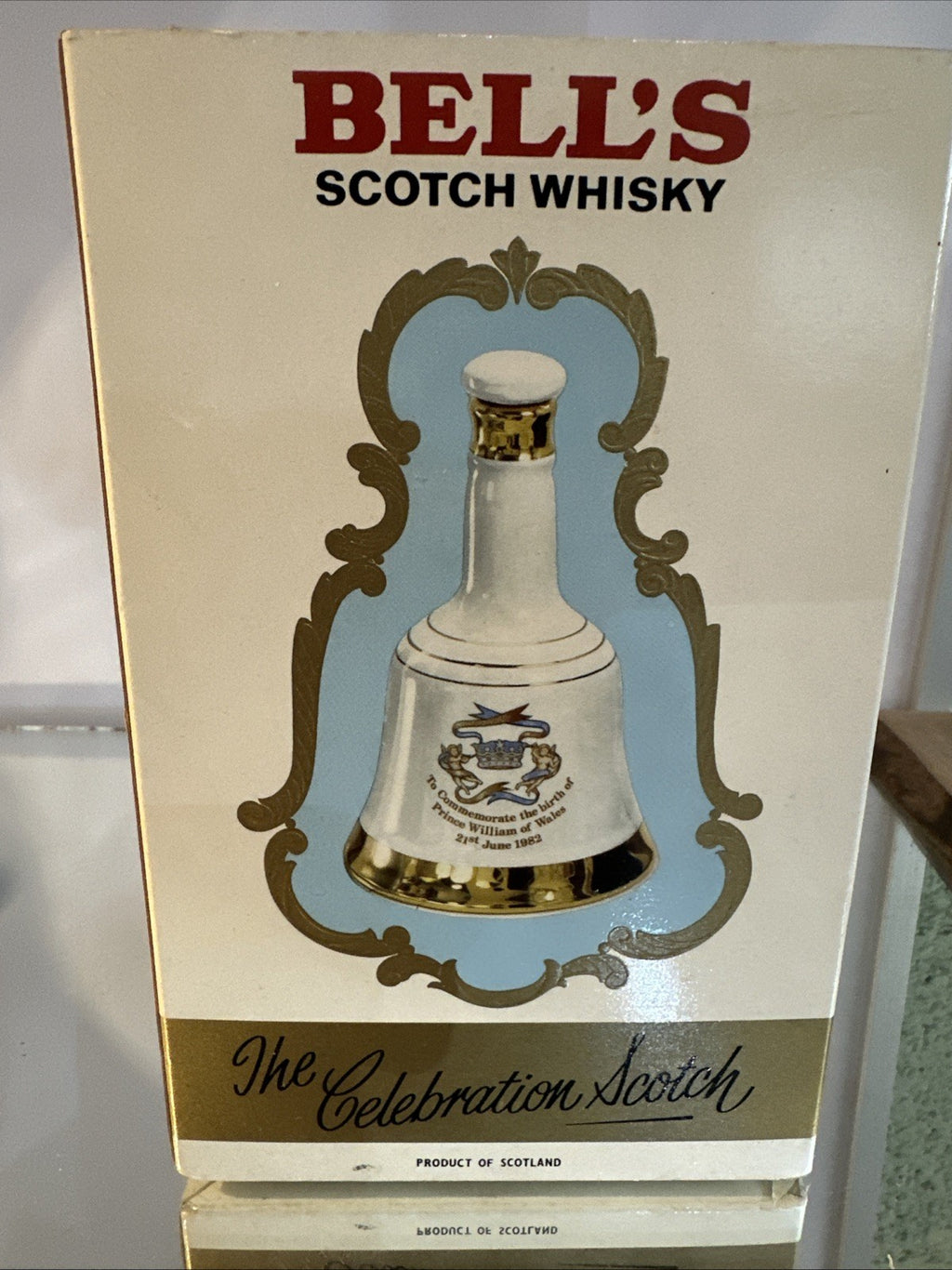 Full decanter of Bells Whisky 50cl Bottled 1982 Prince William full boxed