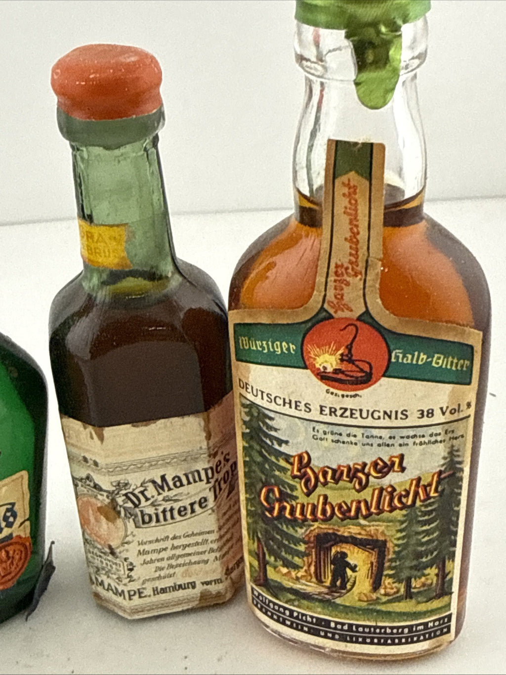 Vintage German Miniature Spirits Bottles Collection Stock Dominicus Mampé