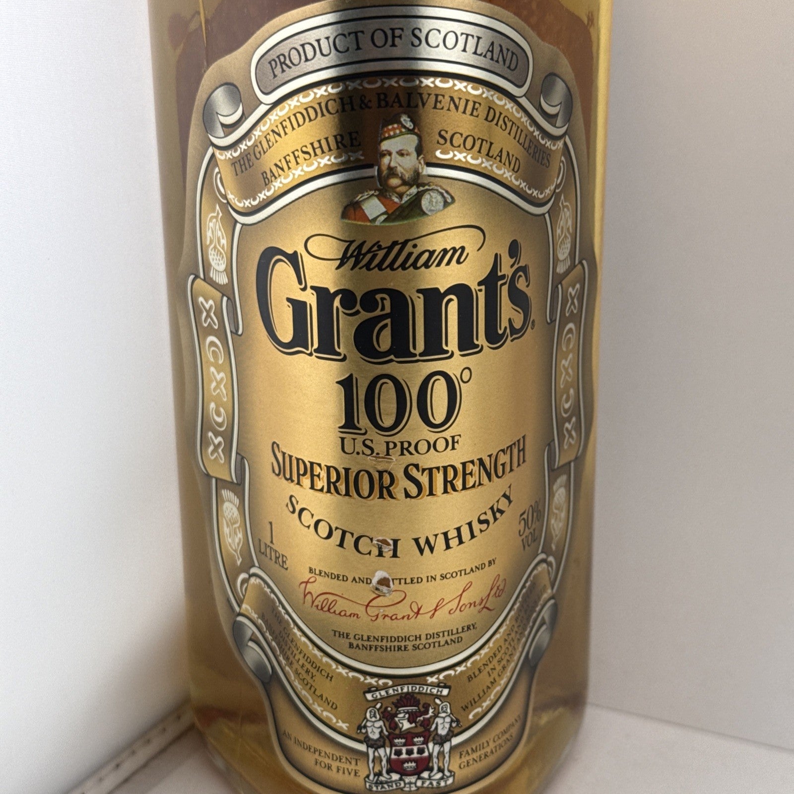 Grant’s 100 Proof Superior Strength Scotch 1L 50% c.1990