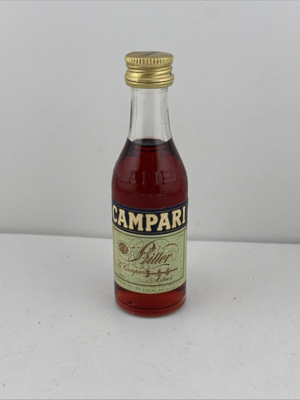 Vintage Campari Bitter Miniature Liqueur Bottle Italy