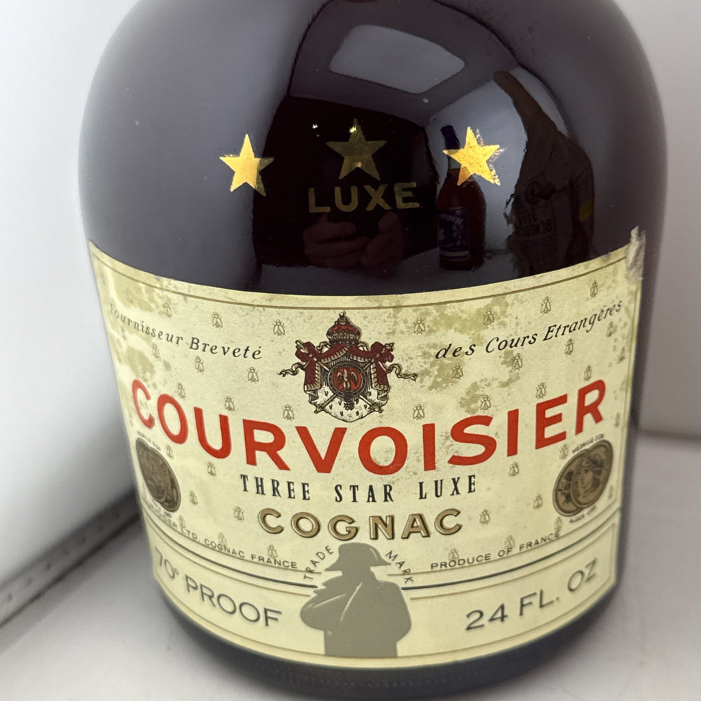 SALE Courvoisier Three Star Luxe Cognac 1970s 24 Fl Oz 70 Proof Vintage