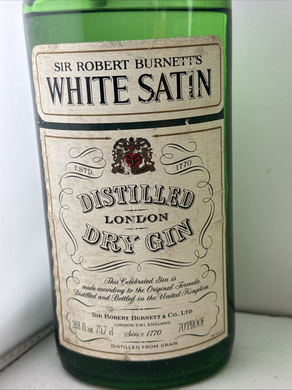 Burnett’s White Satin London Dry Gin 1970s 75.7cl 40% Vintage Bottling