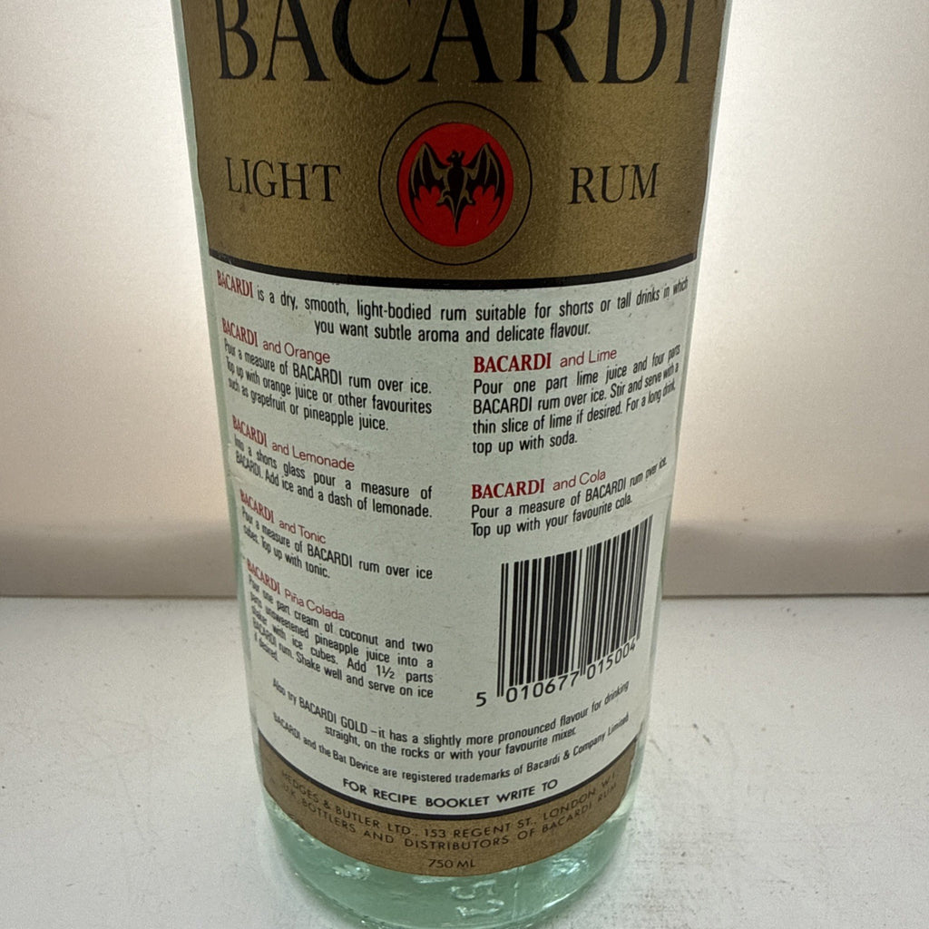 Nassau-era Bacardi. Pre-1990s. Classic white rum. Sealed. Collectible label.
