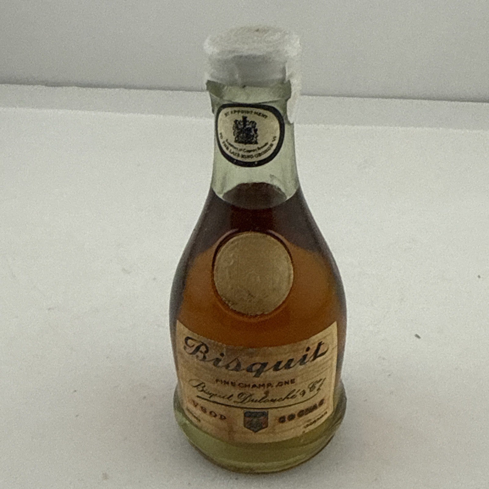 1950s Bisquit Fine Champagne Cognac Miniature Late King George VI