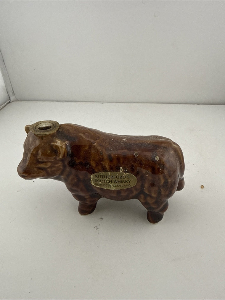 Vintage Rutherford’s Scotch Whisky Sheep Ceramic Decanter Glasgow Scotland