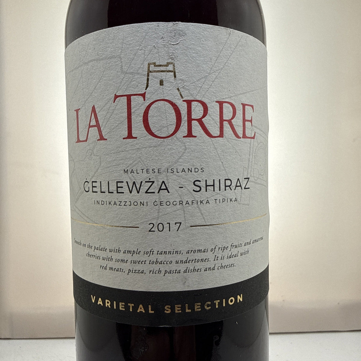 La Torre Gellewza-Shiraz 2017 — Rare Maltese Red Wine — Malta — 75cl