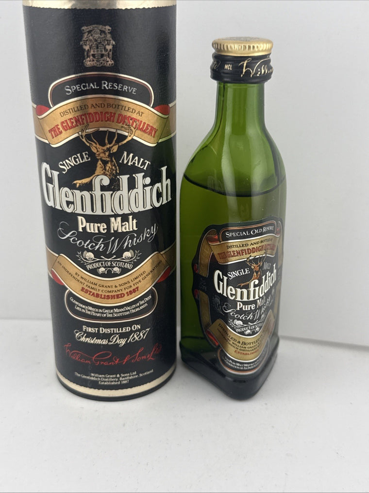 Glenfiddich Pure Malt Special Reserve Miniature 5cl c.1970s with Tube