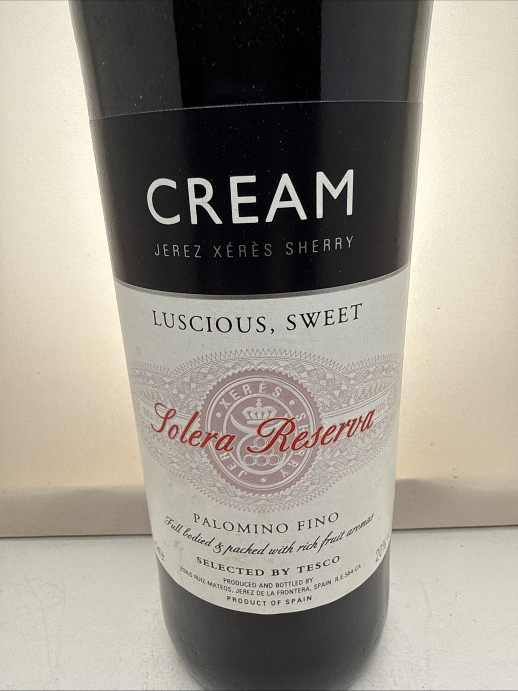 Cream Sherry Solera Reserva Jerez — Tesco — Sweet Palomino Fino 75cl