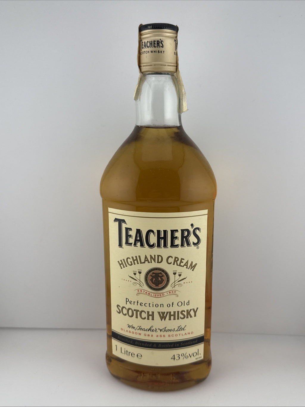 Teachers Highland Cream Whisky Early 90s Bottled 1L 43%abv Export Strength