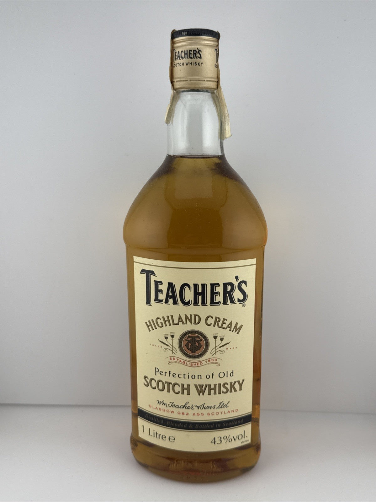 Teachers Highland Cream Whisky Early 90s Bottled 1L 43%abv Export Strength