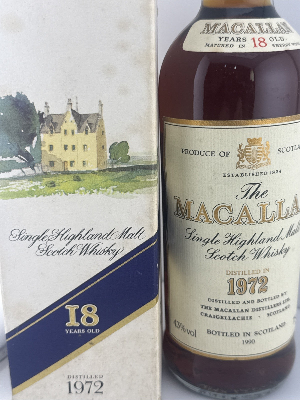 Macallan 18 Year Old 1972 Bottled 1990 Sherry Oak 43% 70cl Perfect Cond/fill