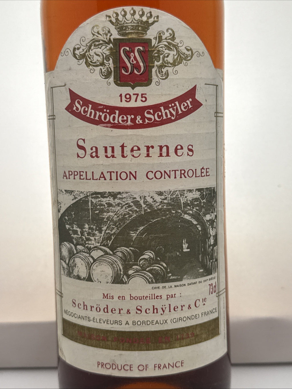 ✅ Schröder & Schÿler Sauternes 1975