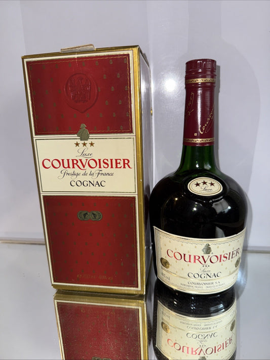 Courvoisier 3 star Luxe 1L Bottles 1970s/80s Vintage