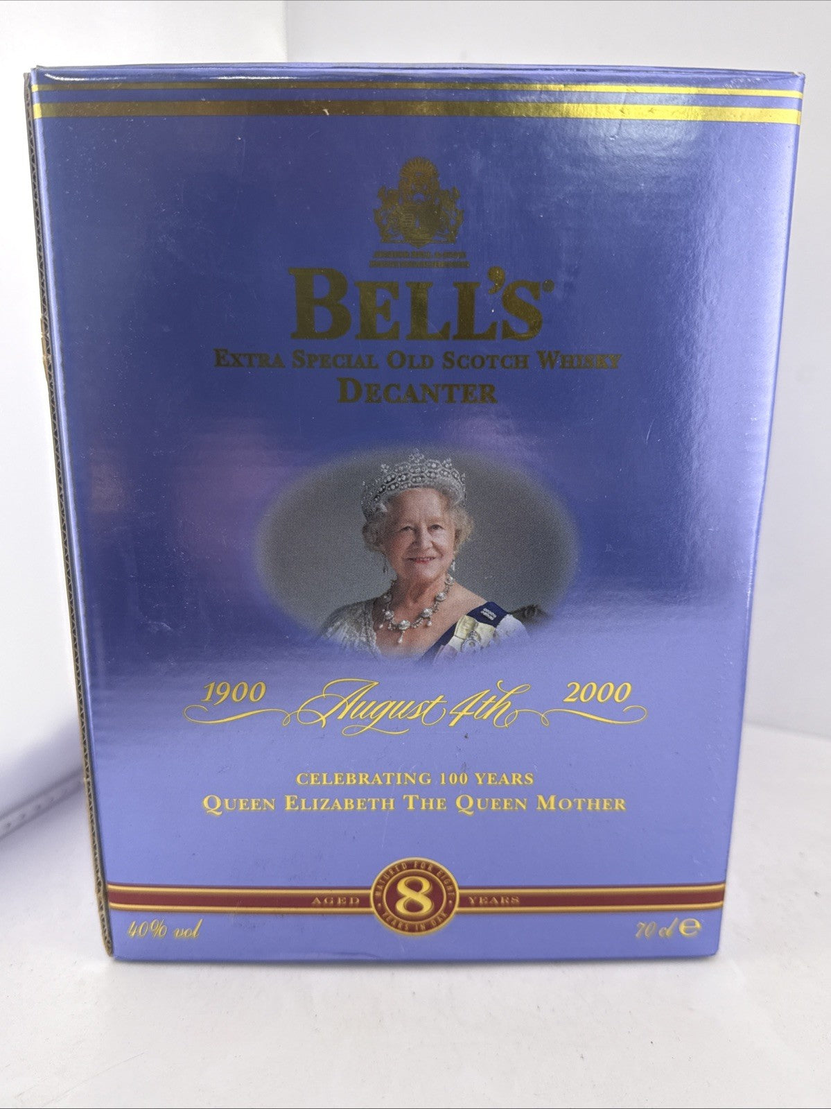 Bell’s Queen Mother 100th Birthday 2000 Decanter Scotch Whisky Boxed