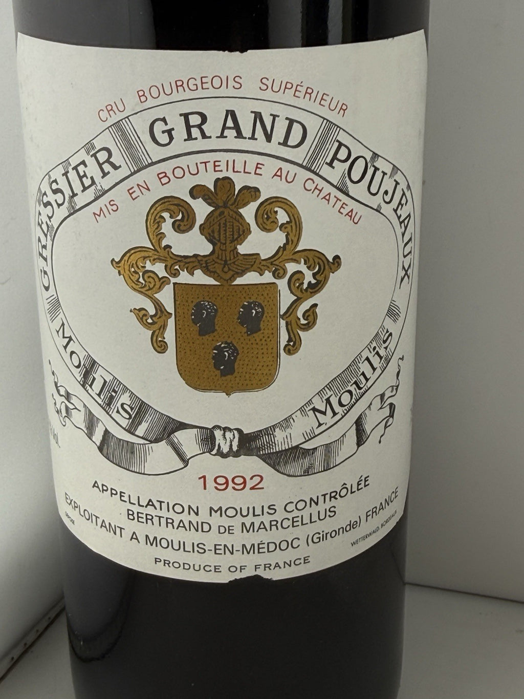 Château Gressier Grand Poujeaux 1992 Good Cellared Condition Owc