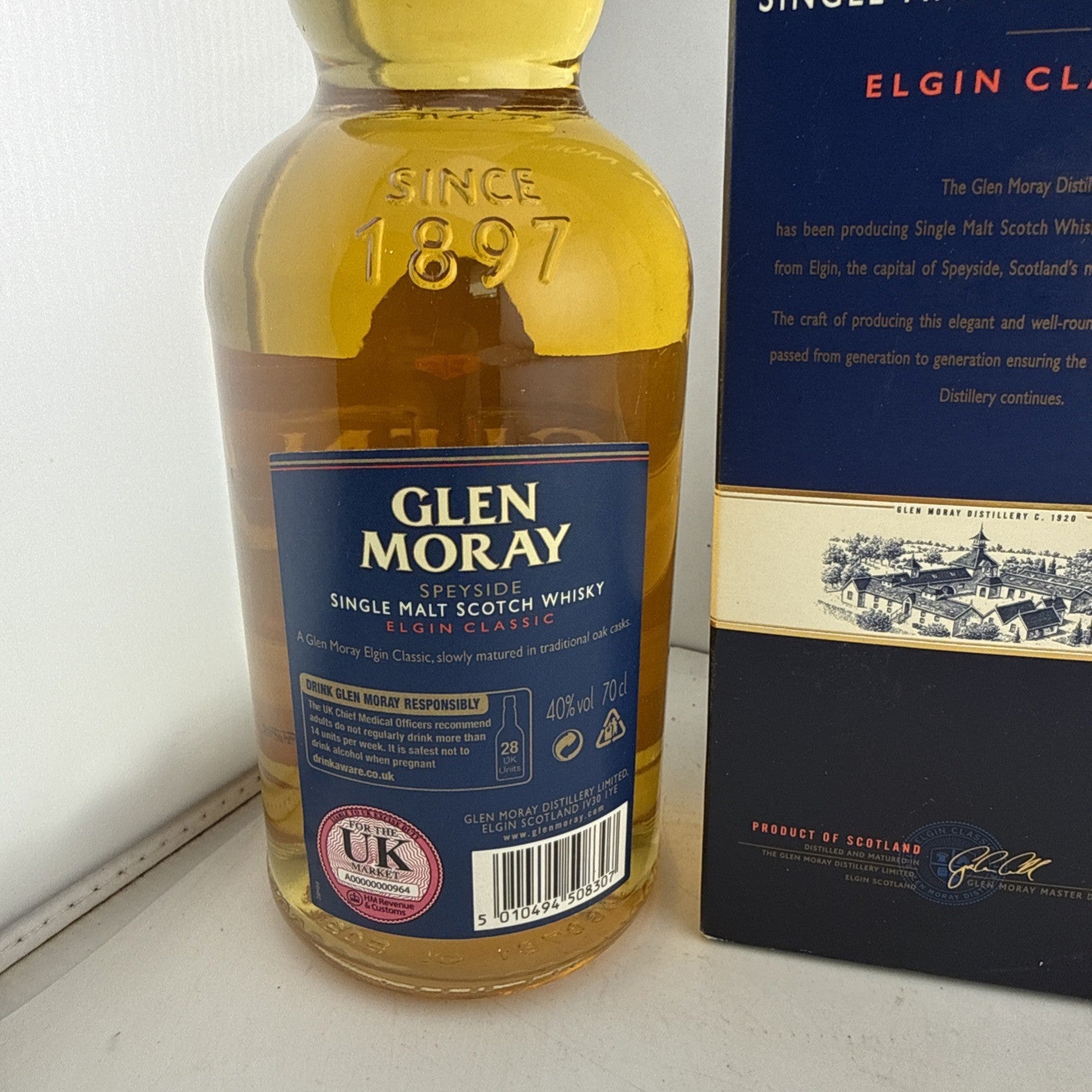 Glen Moray Elgin Classic Single Malt Scotch Whisky 70cl 40% Boxed Early 2000s