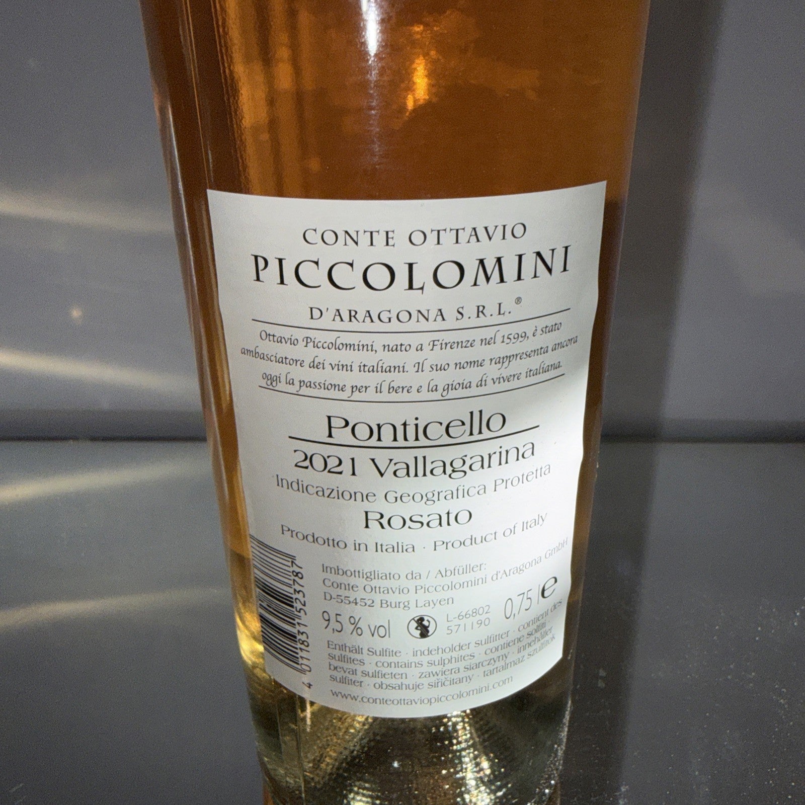 Ponticello 2021 Vallagarina Rosato from Conte Ottavio Piccolomini
