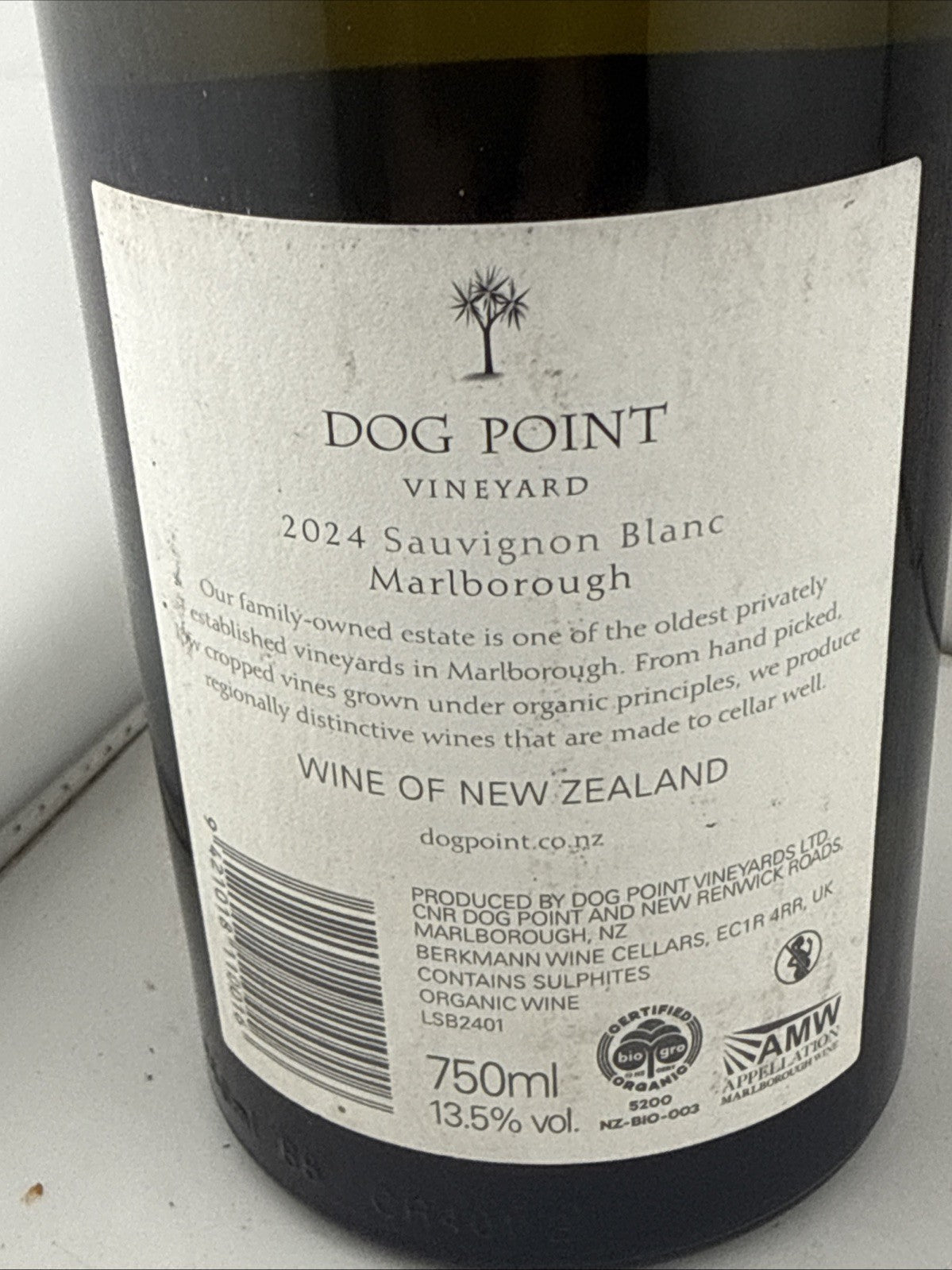 Dog Point Vineyard Sauvignon Blanc 2024 Organic, 750ml, 13.5%
