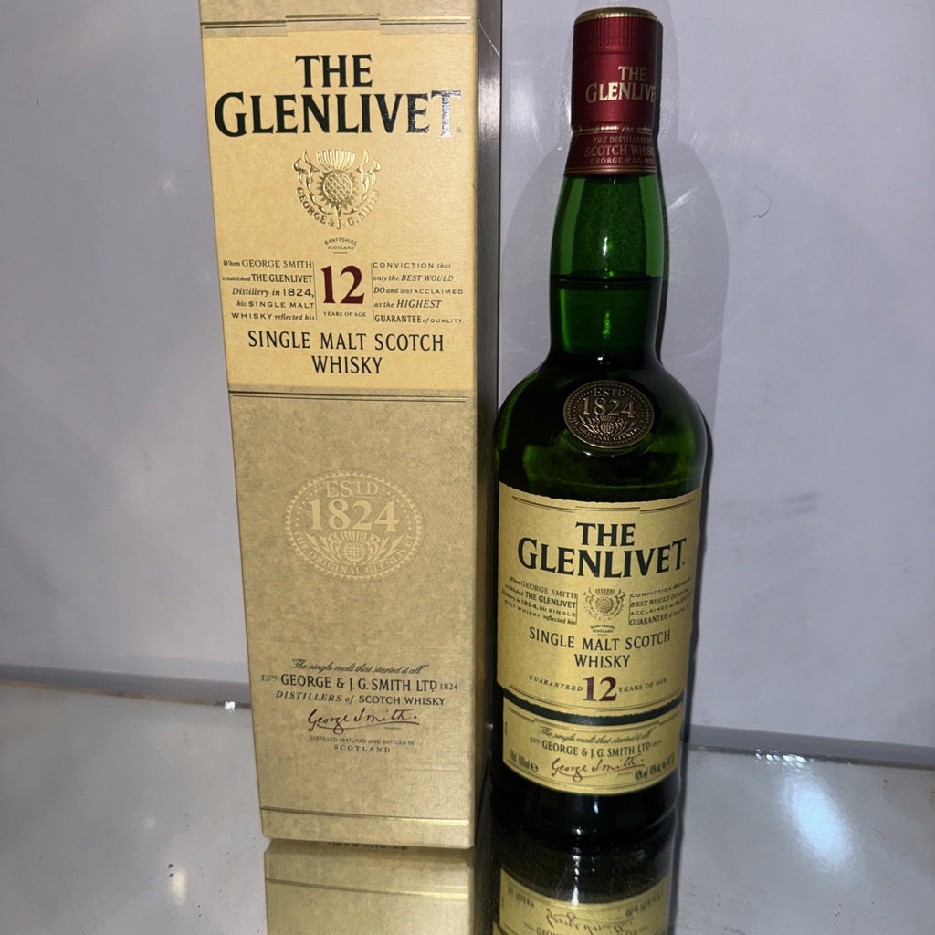 Glenlivet 12 Year Old Highland Malt Whisky 750ml Dated To Early 2000s