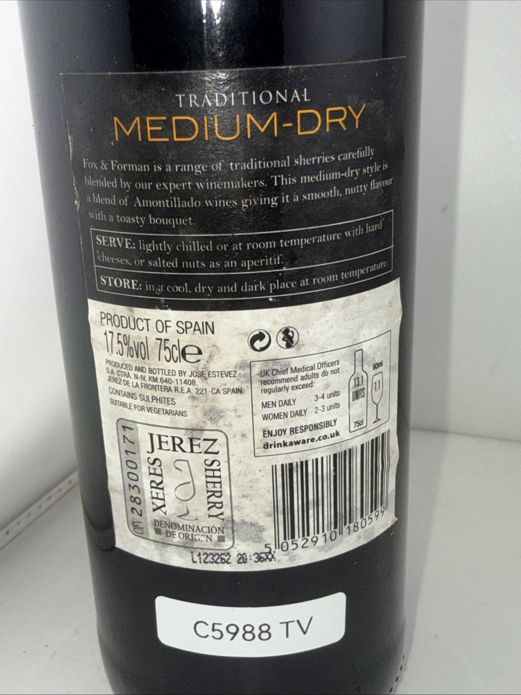 Fox & Forman Traditional Medium Dry Sherry 75cl 17.5%