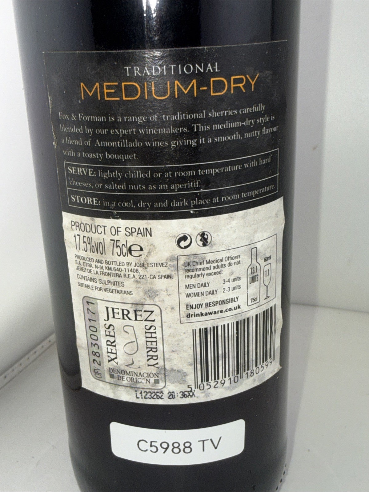 Fox & Forman Traditional Medium Dry Sherry 75cl 17.5%