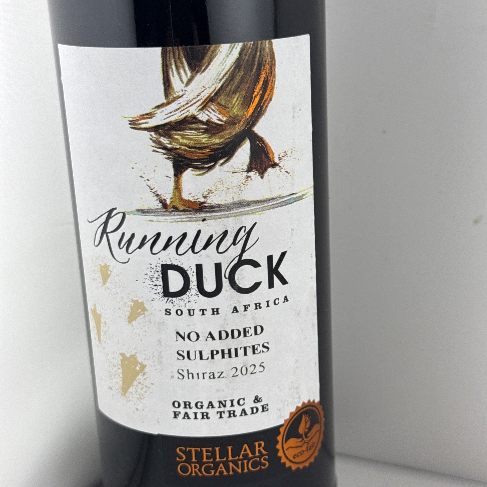 Running Duck Shiraz 2025 Organic Fairtrade South African Red Wine 75cl