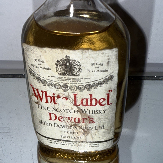White Label Dewars Fine Scotch Whisky Miniature