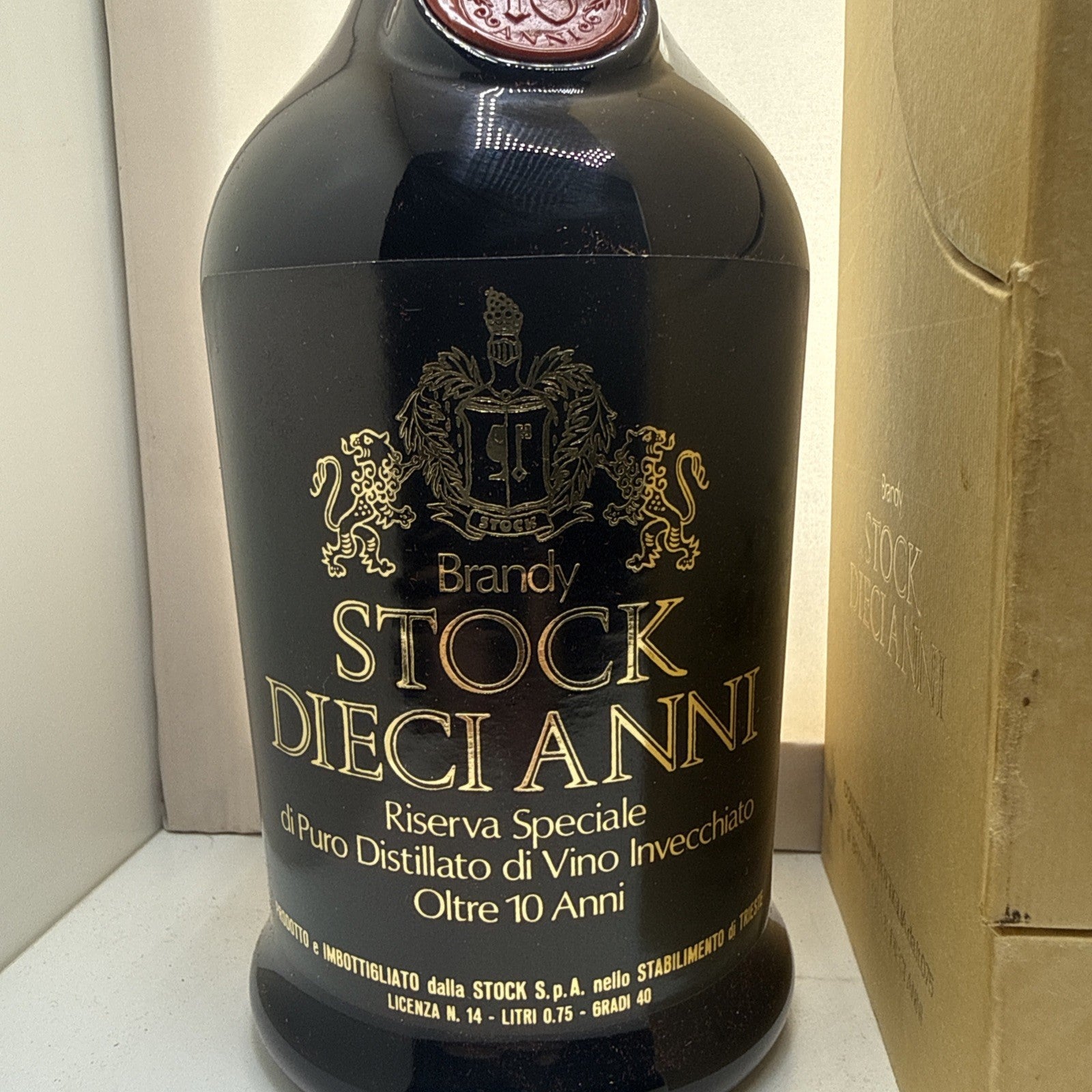 Vintage Stock Dieci Anni 10 Year Old Italian Brandy 75cl 40% Boxed
