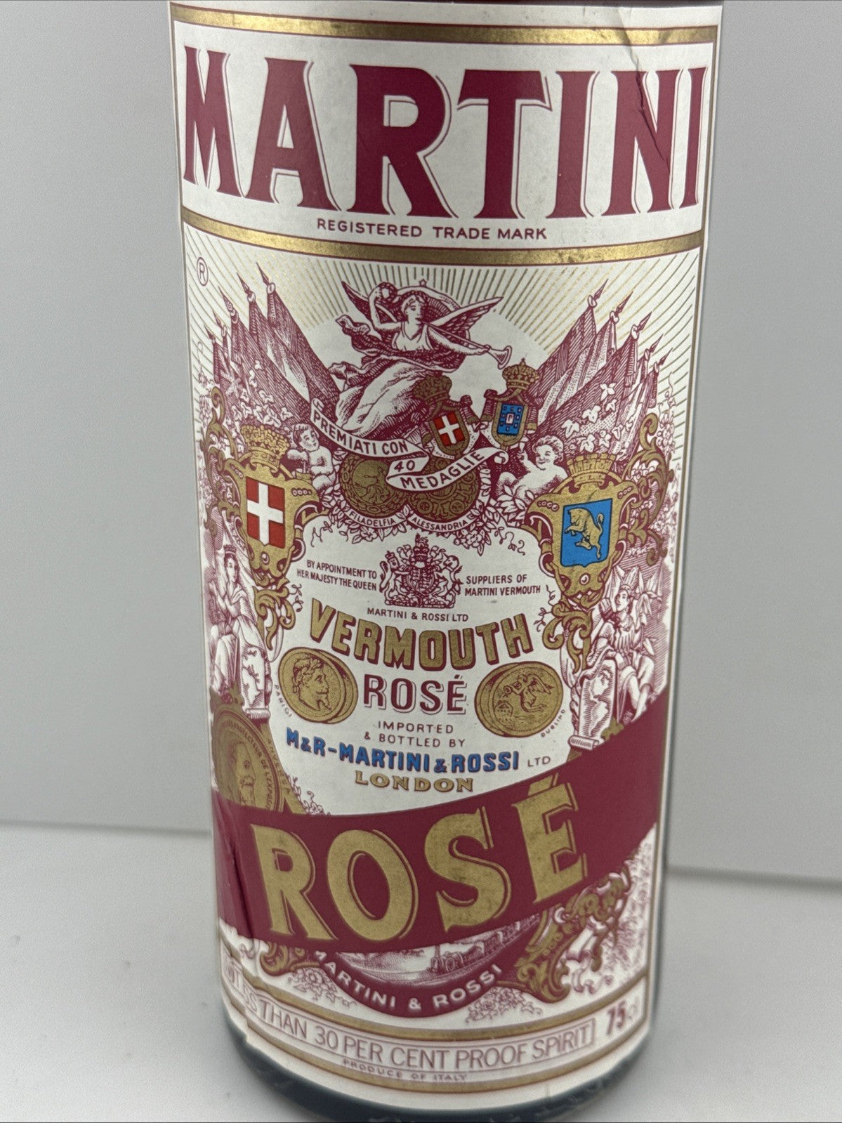 Vintage Martini Rosé Vermouth UK Bottled 75cl ~1970 Very Rare Now!