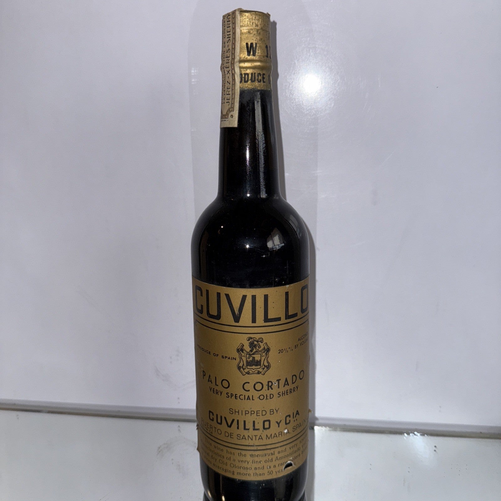 Cuvillo y Cia Palo Cortado Very Special Old Sherry 1970s Bottle Very Rare