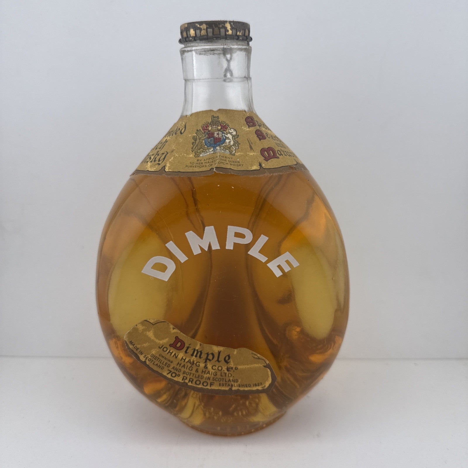 Dimple Scotch Whisky 70 Proof John Haig & Co Vintage Bottle c.1960s