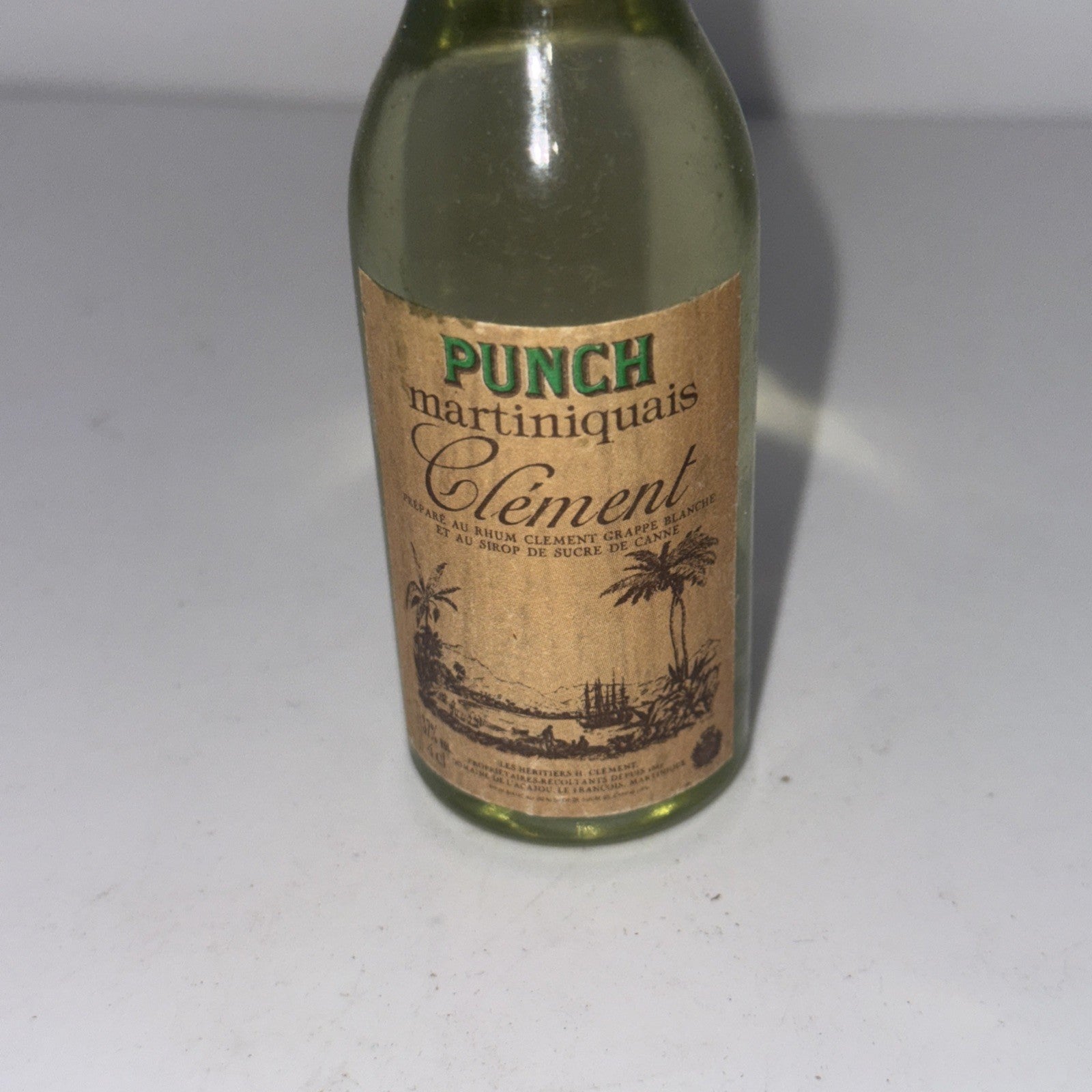 Vintage Rhum Clément Punch Martiniquais Miniature Rum Bottle Full 1980s