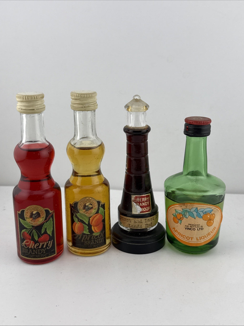 Vintage Liqueur Miniatures Cherry Brandy Apricot Brandy Lighthouse Bottle