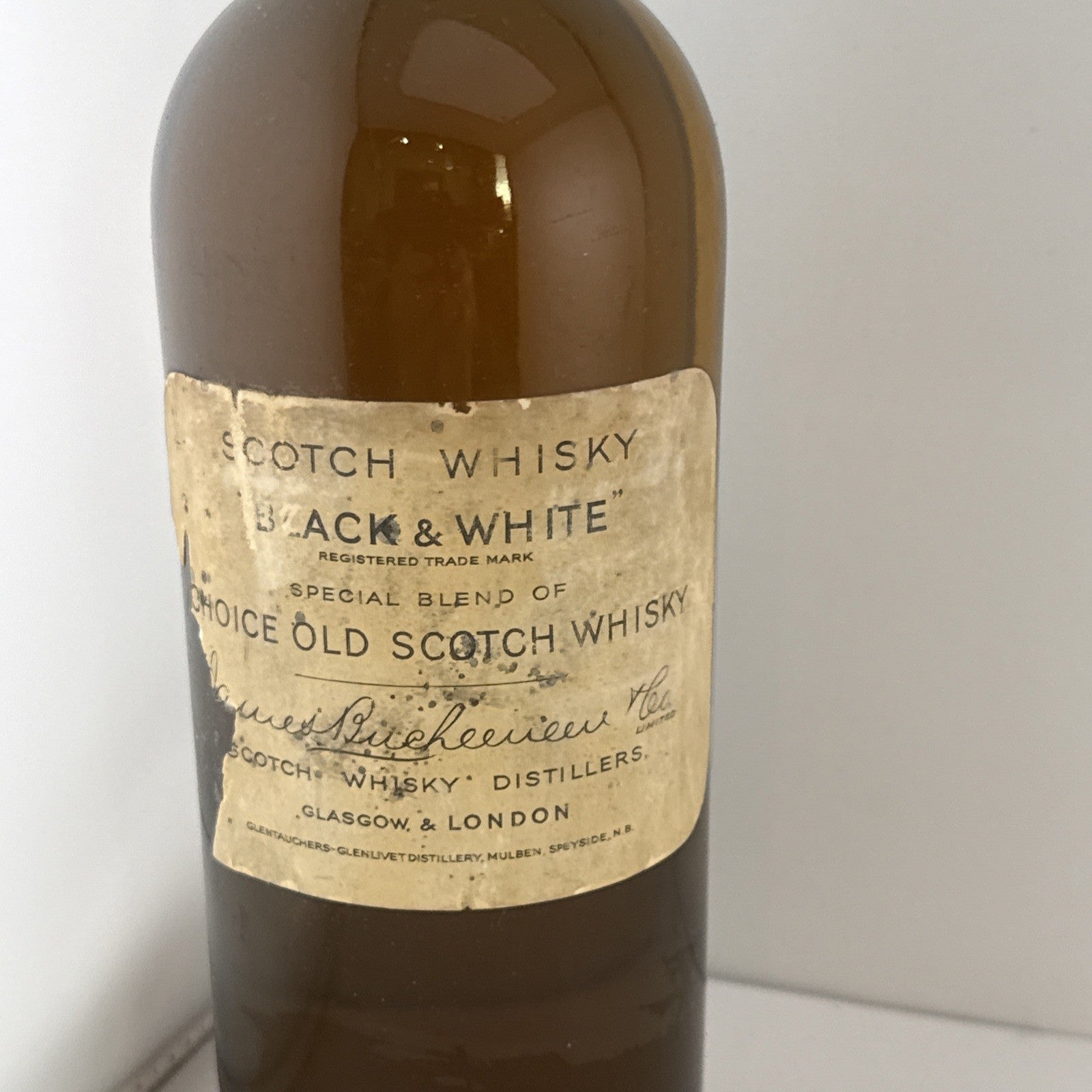Antique Black & White Scotch Whisky Spring Cap Pre War 1920s 1930s