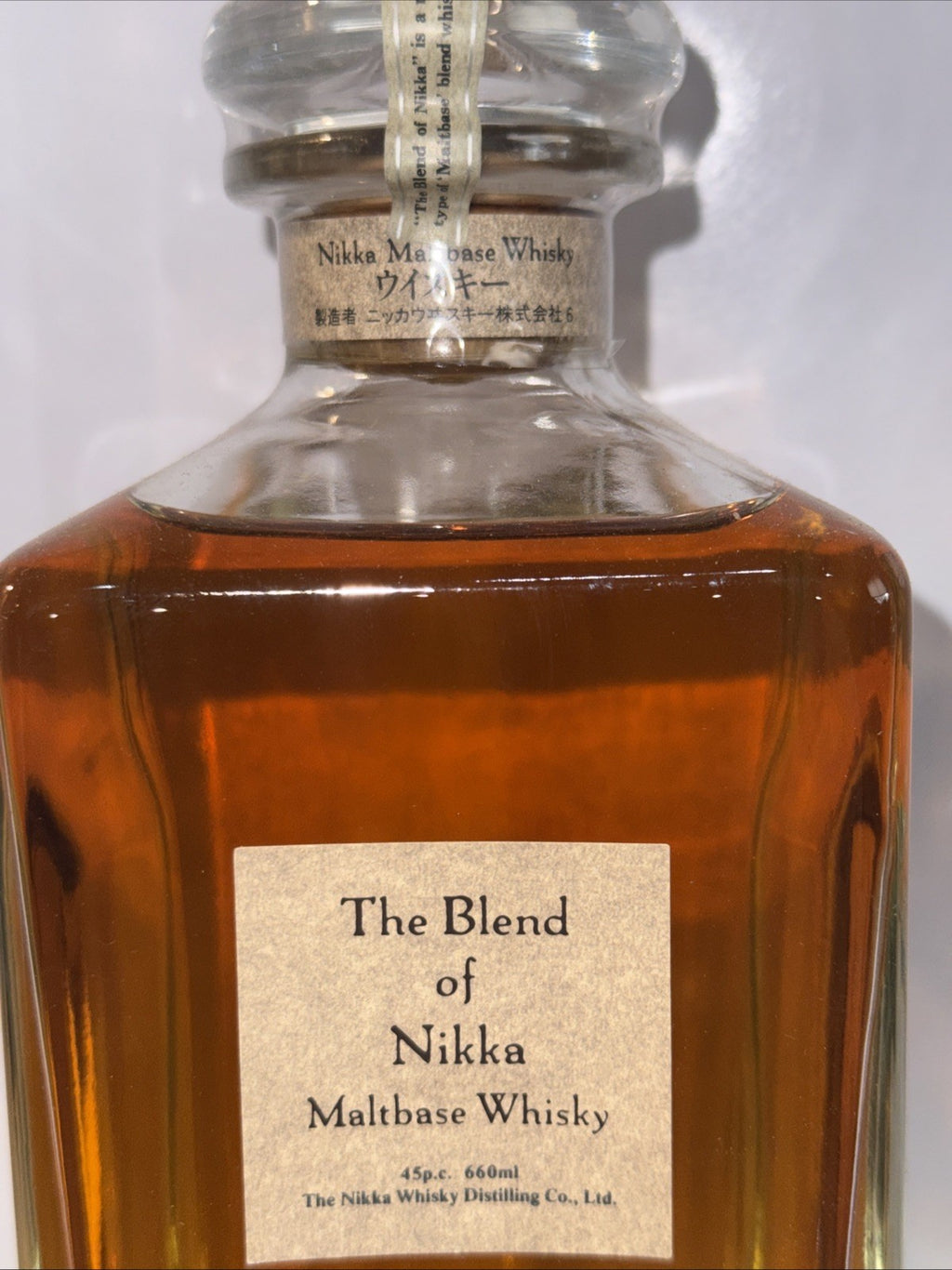 The Blend of Nikka Maltbase Whisky Early 1987 Release Bottle