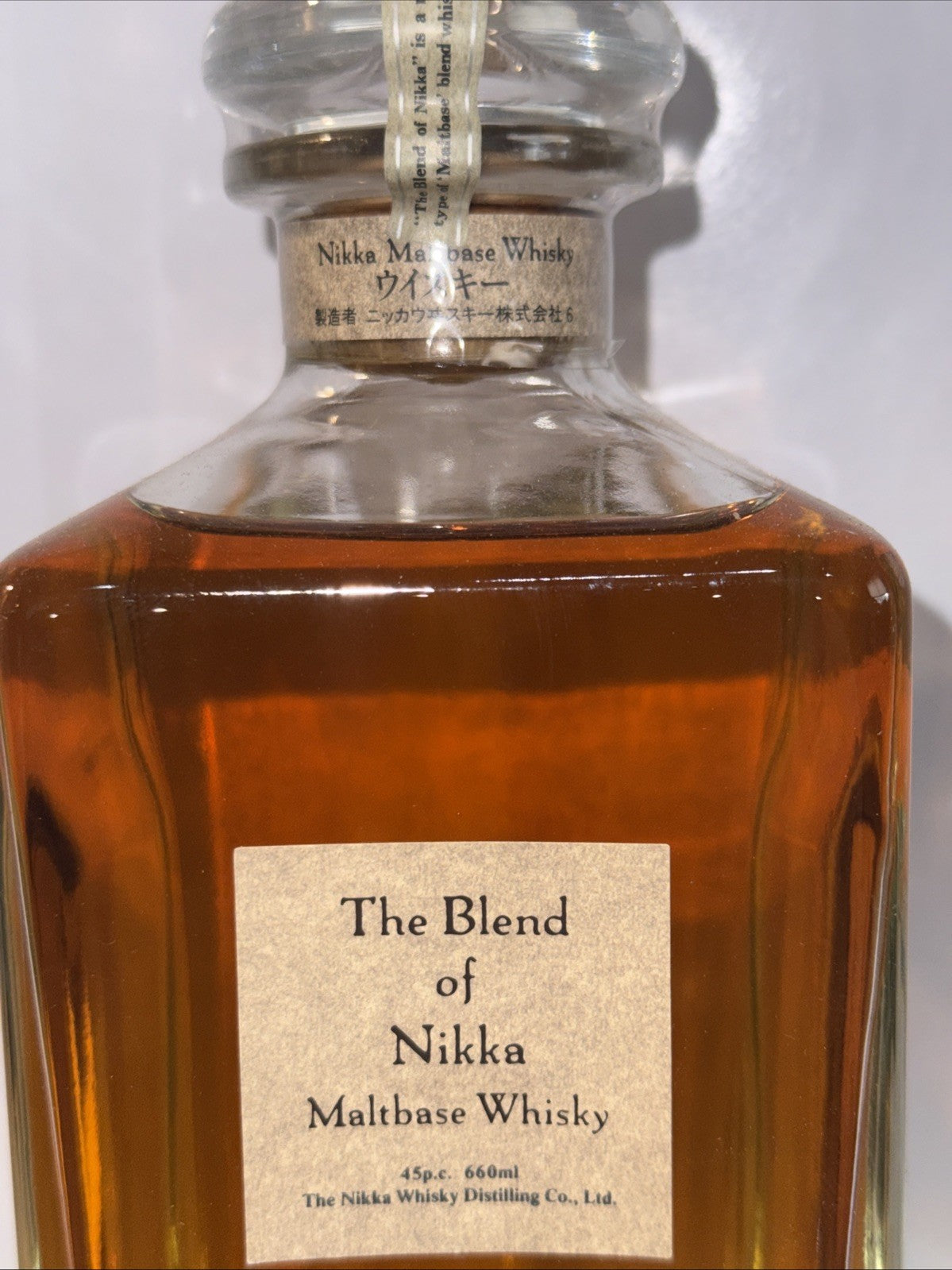 The Blend of Nikka Maltbase Whisky Early 1987 Release Bottle