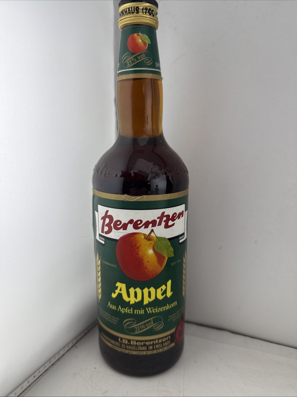 Vintage Berentzen Apfel Apple Liqueur 70cl 21% German 1980s/90s