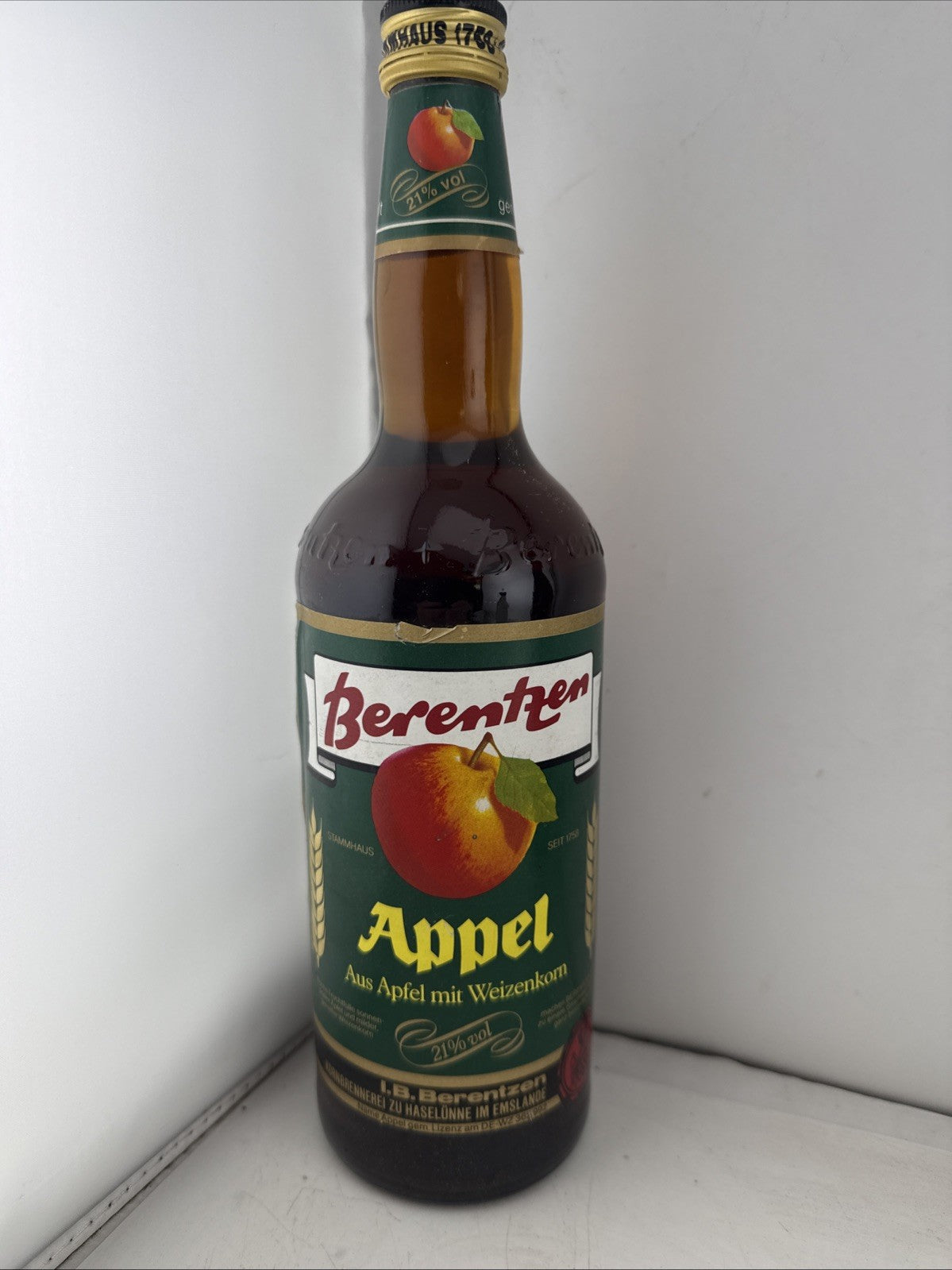Vintage Berentzen Apfel Apple Liqueur 70cl 21% German 1980s/90s
