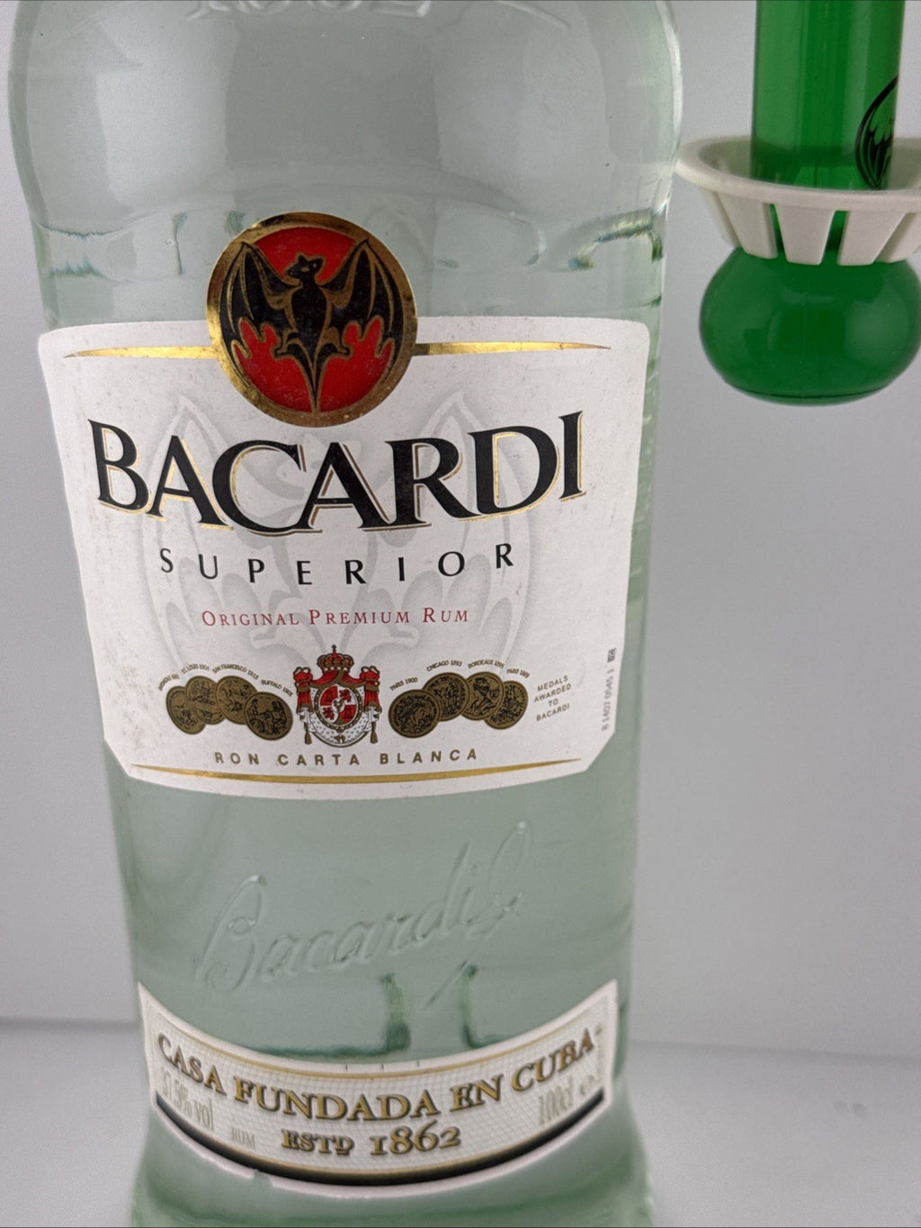 Bacardi Superior (Carta Blanca) 1L 37.5% Abv With Exclusive Mojito Muddler