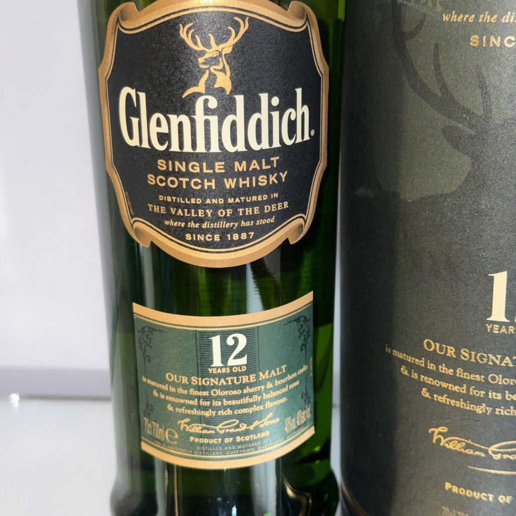 Glenfiddich 12 Year Old Single Malt Scotch Whisky Boxed