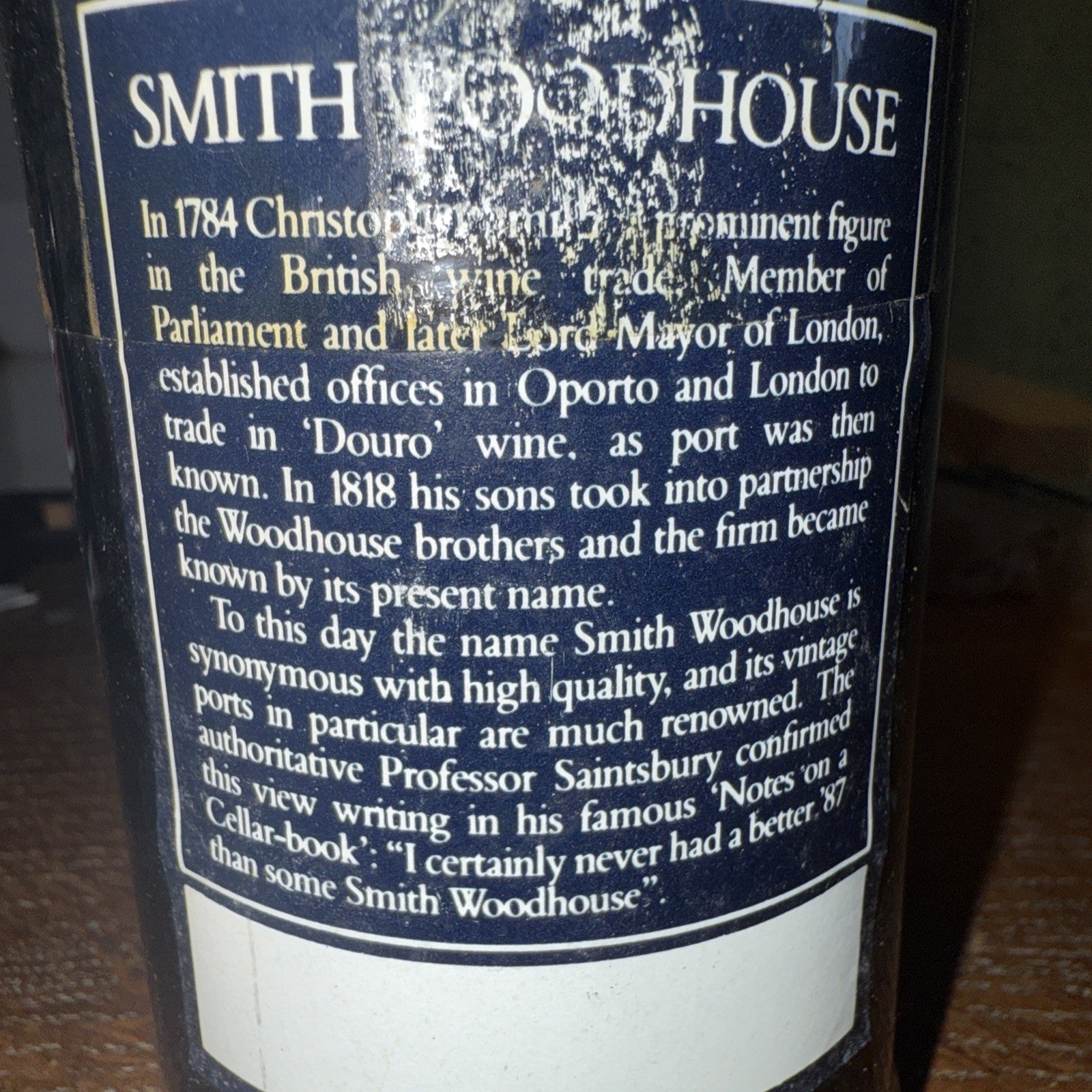 Smith Woodhouse Rich Ruby  Port Dating From 1980s