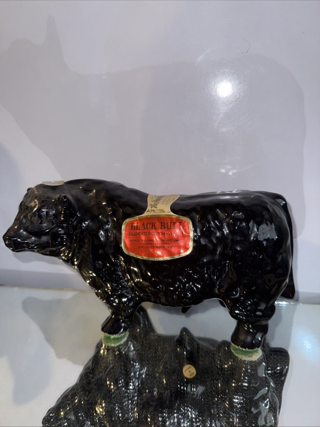 Black Bull Blended Scotch Whisky decanter produced by George Willsher & Co 1970s