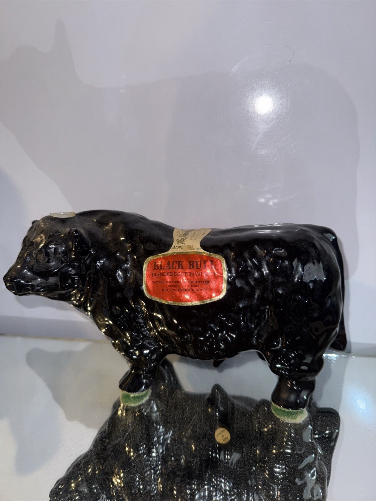 Black Bull Blended Scotch Whisky decanter produced by George Willsher & Co 1970s