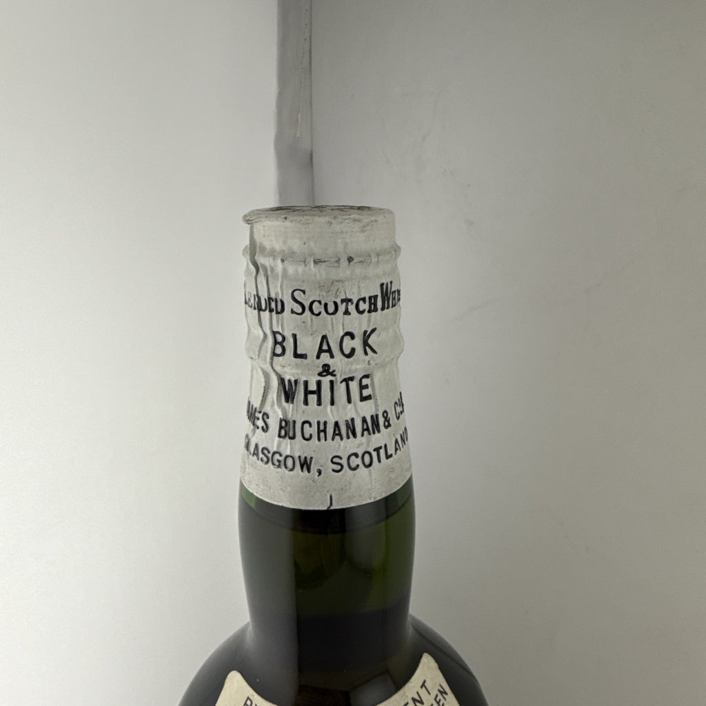 1950s Black & White Buchanan’s Scotch Whisky Spring Cap 26⅔ Fl Oz Sealed